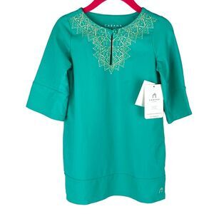 NWT Cabana Life girls turquoise embroidered coverups tunic size 2T